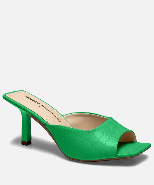 Tamanco Feminino Salto Fino Croco Dakota