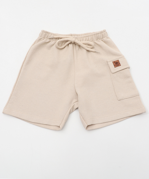 Image_Bermuda Infantil Moletinho Cargo MR Tam 1 a 3 Bege