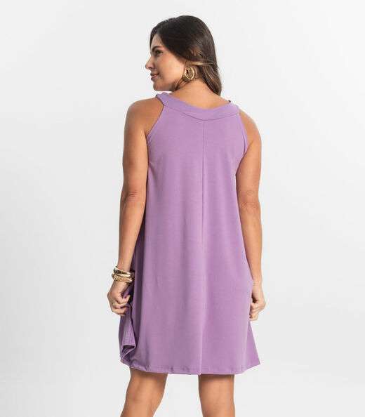 Vestido Feminino Curto Em Liganete Select Roxo