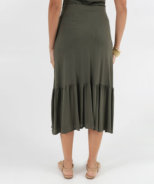 Saia Midi Feminina Verde Marisa