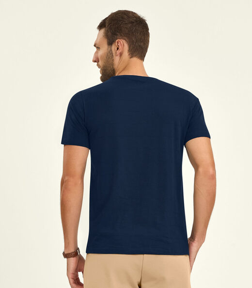 Camiseta Masculina Meia Malha Diametro Azul