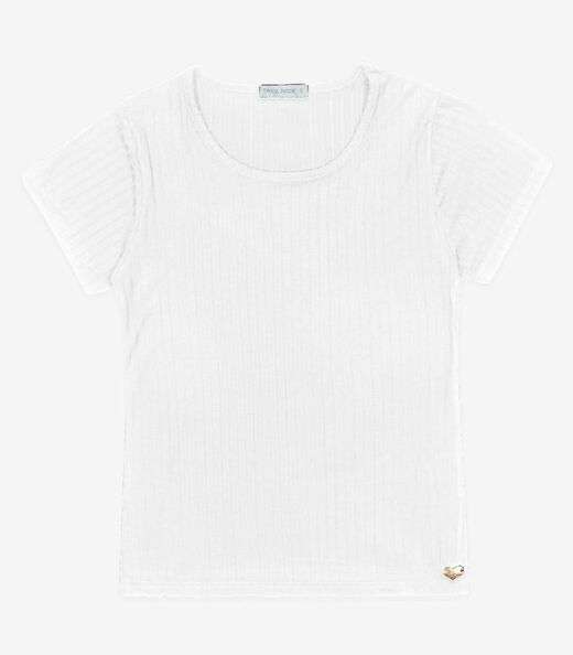 Blusa Infantil Feminina Canelada Trick Nick Branco