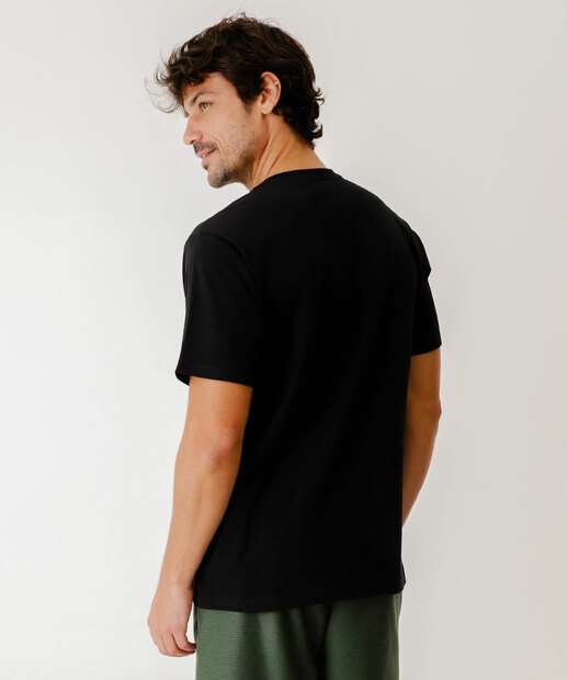 Camiseta Masculina Estampa Frase MR Preto