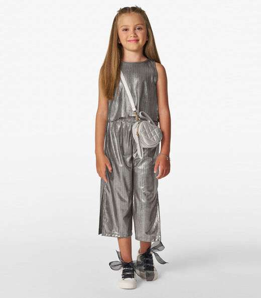 Conjunto Feminino Blusa com Pantacourt Trick Nick Cinza