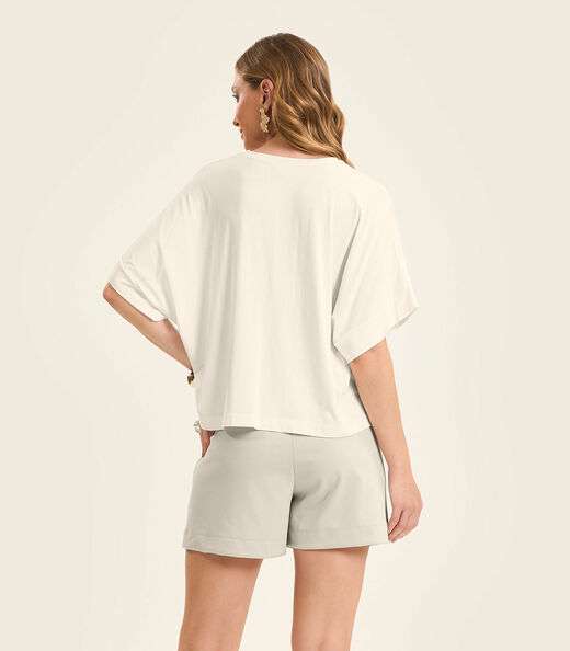 Blusa Feminina em Viscotorcion Rovitex Bege