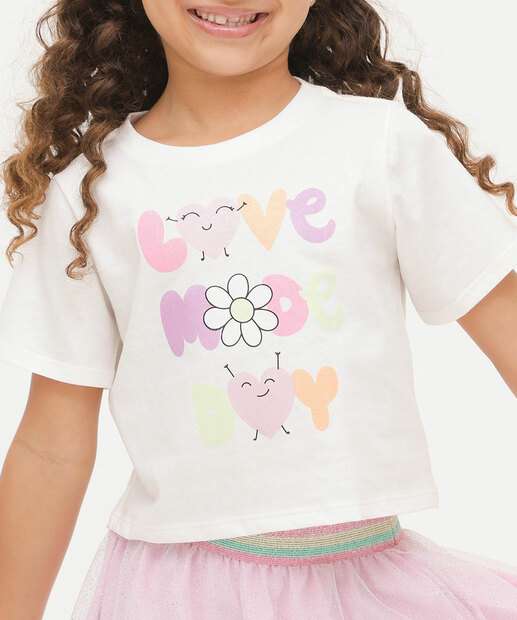 Conjunto Infantil Estampa Flores Marisa Tam 4 a 10