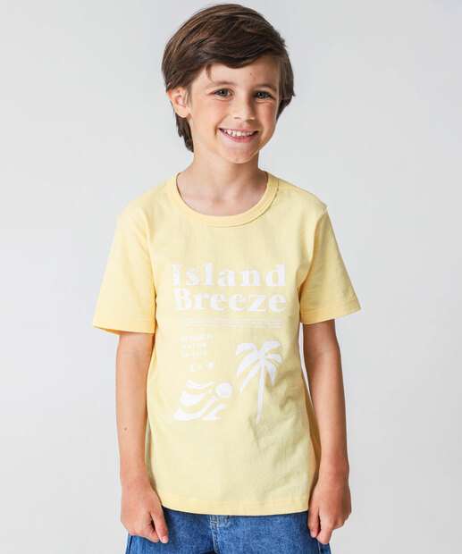 Image_Camiseta Infantil Estampada Marisa Tam 4 a 10 Amarelo