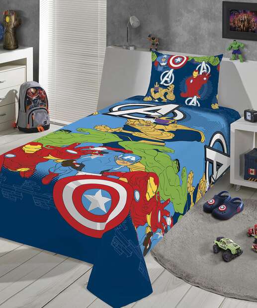 Jogo De Cama Solteiro Microfibra Avangers Lepper 2 Peças