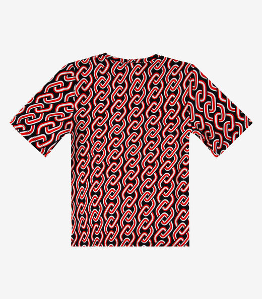 Blusa Feminina Estampada Viscotorcion Infinita Cor Laranja