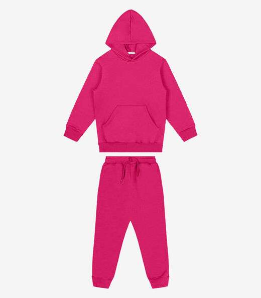 Conjunto Blusão Com Capuz e Calça Trick Nick Rosa