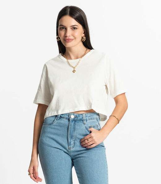 Blusa Cropped Lisa Select Bege