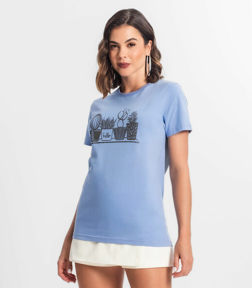 Blusa T-Shirt Feminina Estampada Select Roxo