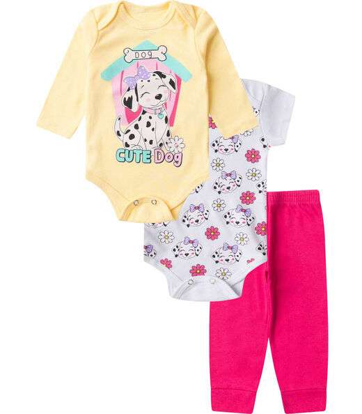 Image_Kit Body Infantil Longo 3 Peças Select Amarelo