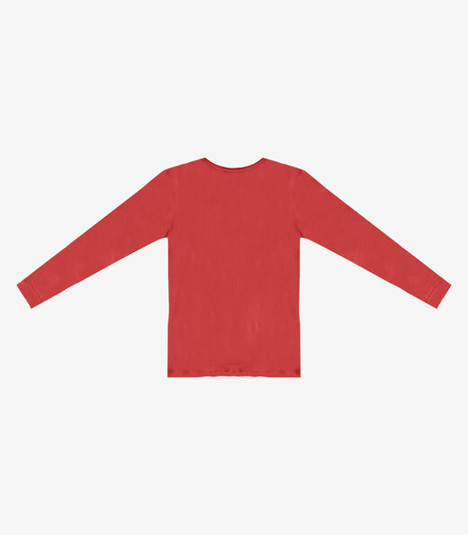 Blusa Manga Longa Decote V Básica Select Laranja
