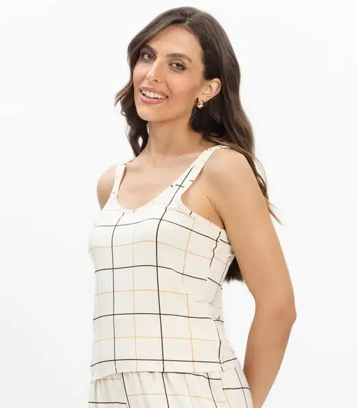 Pijama Regata Feminino Regata Infinita Cor Bege