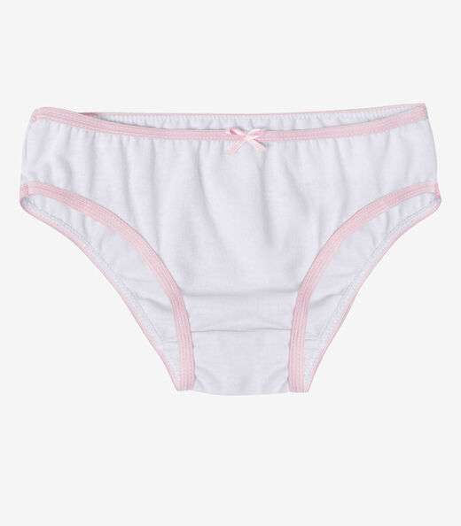 Kit 3 Calcinhas Infantil Lisas Em Algodão Select Rosa