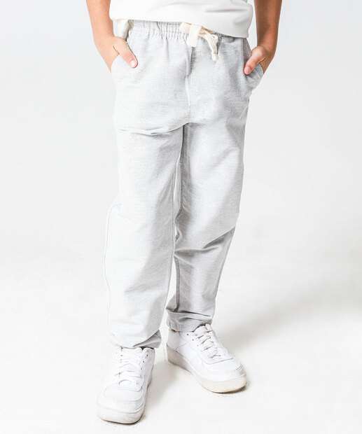 Calça Infantil Reta Bolsos Marisa Tam 4 a 10 Cinza