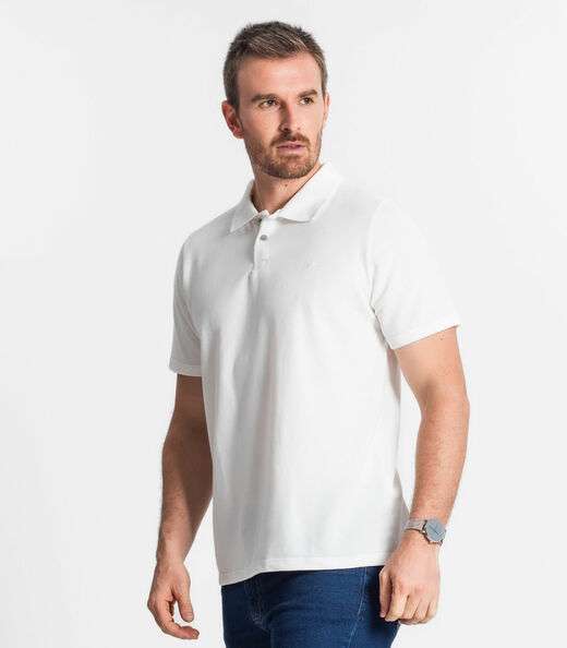 Camisa Polo Básica Masculina Diametro Bege
