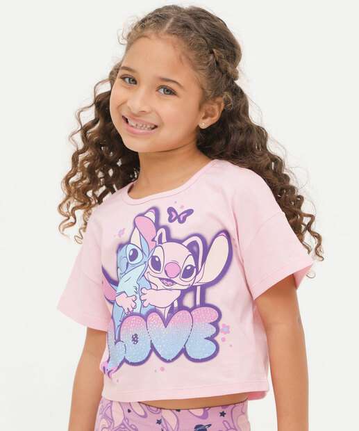 Image_Camiseta Infantil Strass Angel E Stitch Disney Tam 4 a 10