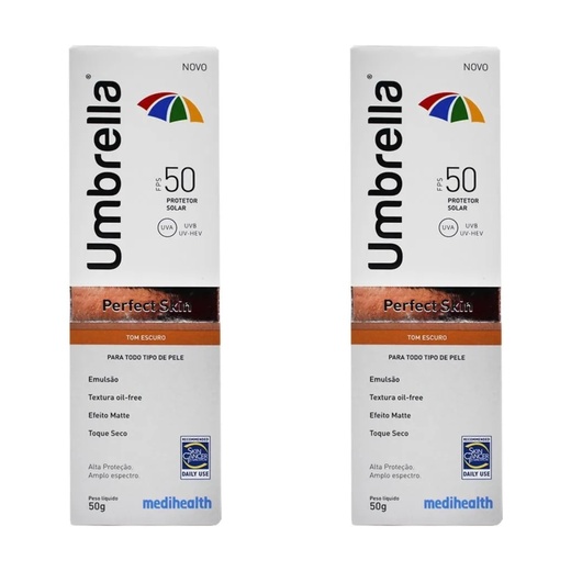 Image_Kit com 2 Unidades de Protetor Solar Perfect Skin Escuro Umbrella FPS 50 50g