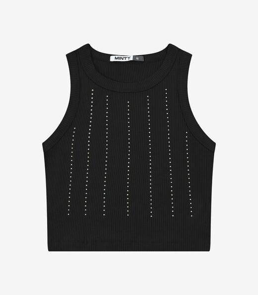 Image_Regata Feminina Ribana Canelada Com Strass Minty Preto