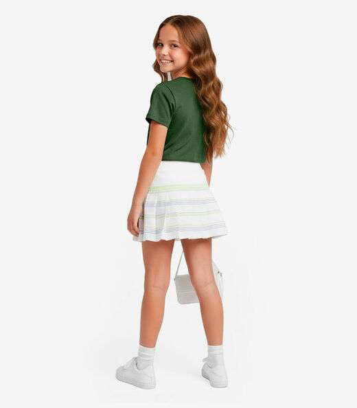Blusa Básica Infantil Manga Curta Lisa Soletex Verde