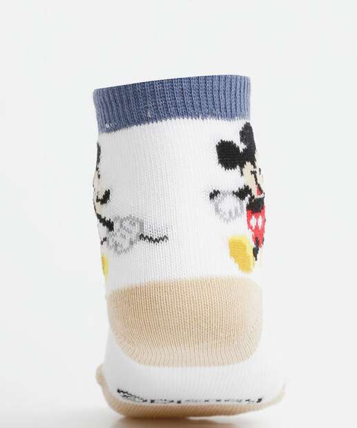 Kit 2 Pares Meias Infantil Estampa Mickey Disney