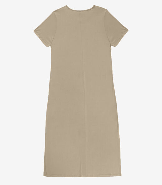 Vestido Feminino Midi Plus Size Infinita Cor Bege