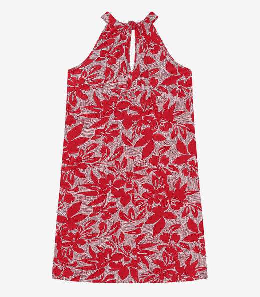 Vestido Curto em Viscotorcion Rovitex Vermelho