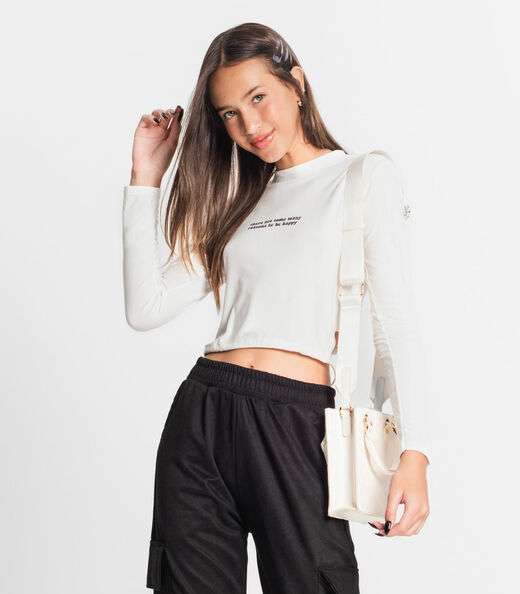 Blusa Juvenil Feminina Gola Alta Minty Bege