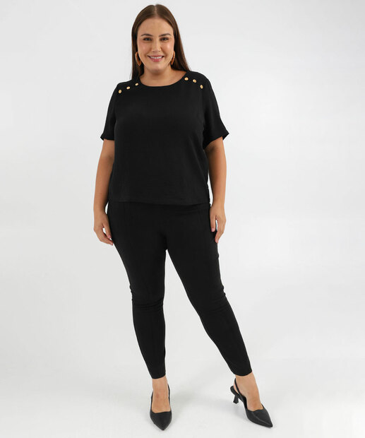 Blusa Feminina Pus Size Marisa Preta