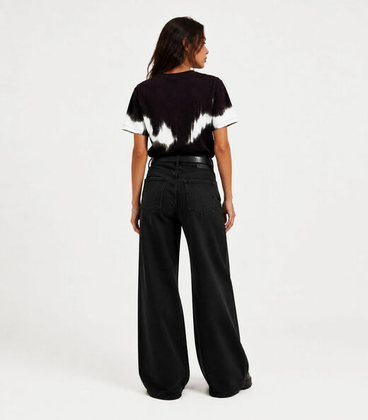 Blusa Feminina Estampada Viscotorcion Infinita Cor Preto