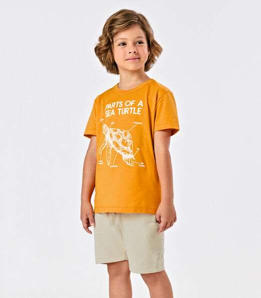 Conjunto Infantil Camiseta Com Bermuda Trick Nick Amarelo