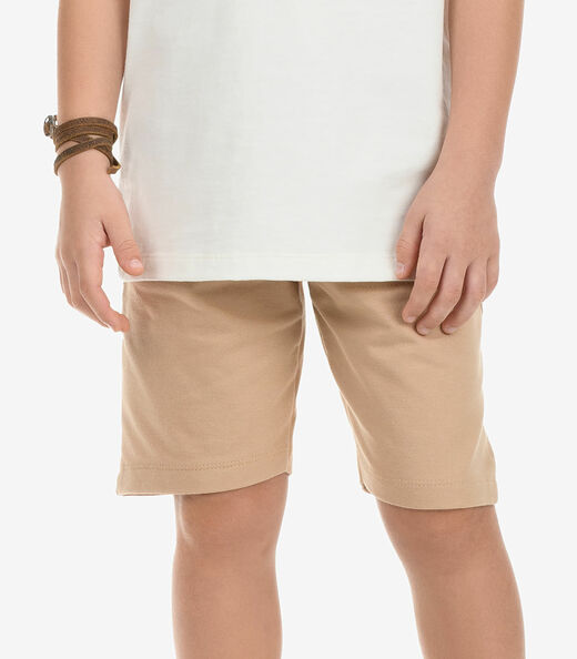 Conjunto Camiseta com Bermuda Menino Rovi Kids Bege