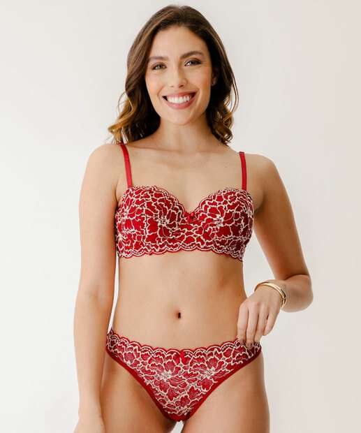 Image_Calcinha Fio Dental Recorte Tule E Bordado Marisa Vermelho
