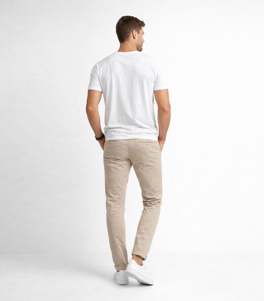 Camiseta Masculina Básica Com Gola Em V Select Branco