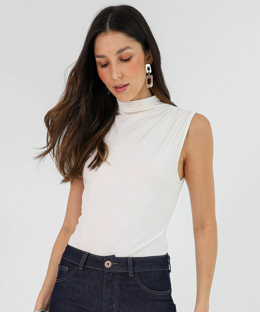 Image_Blusa Feminina Gola Média Sem Manga Marisa Off White