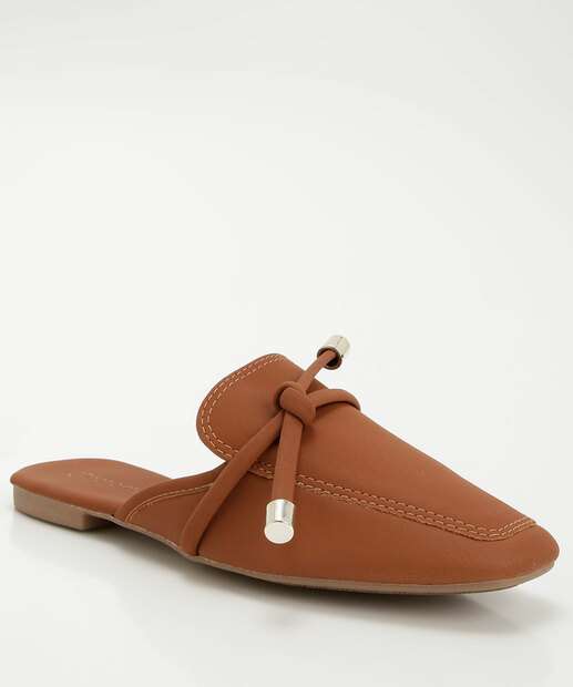 Mule Feminino Nobuck Bico Quadrado 