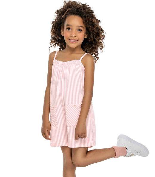 Macaquinho Infantil Listrado Trick Nick Rosa