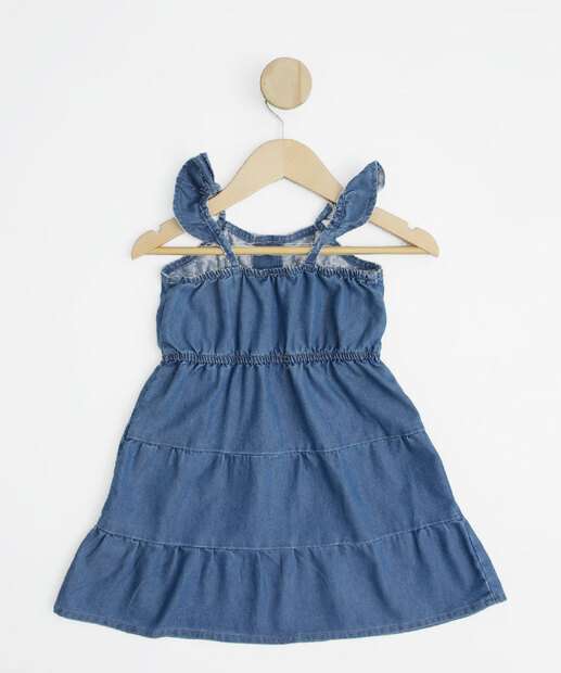 Vestido Infantil Jeans Botões Marisa Tam 1 a 4