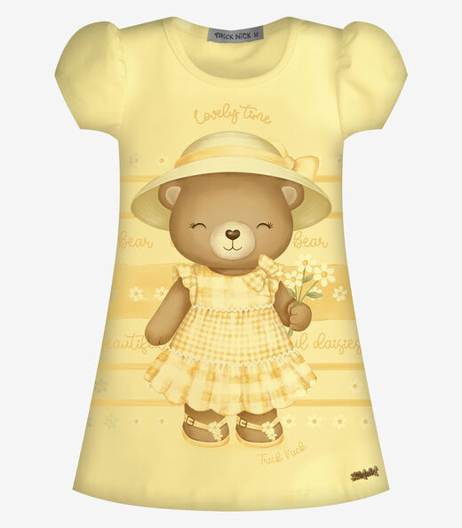 Image_Vestido Infantil Feminino Com Estampa Trick Nick Amarelo