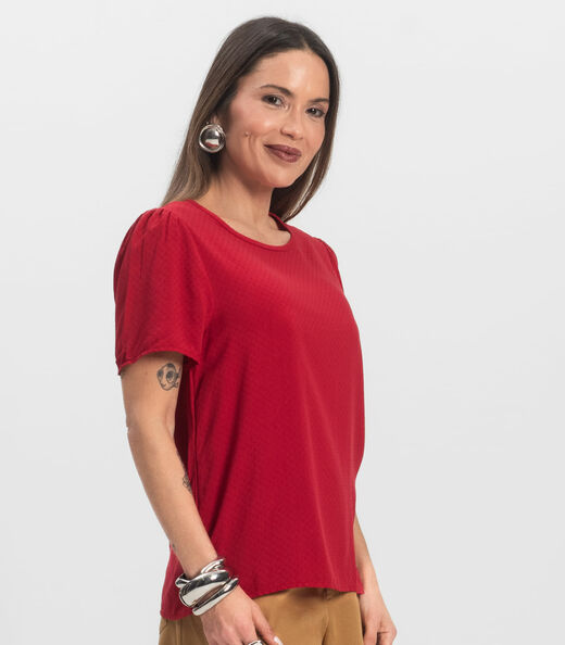Blusa Feminina Em Viscose Infinita Cor Vermelho