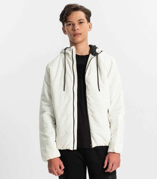 Jaqueta Puffer Juvenil Unissex Minty Bege