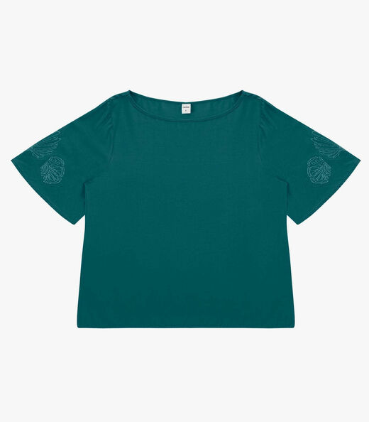 Blusa Feminina Viscose Khyara Com Estampa Rovitex Verde