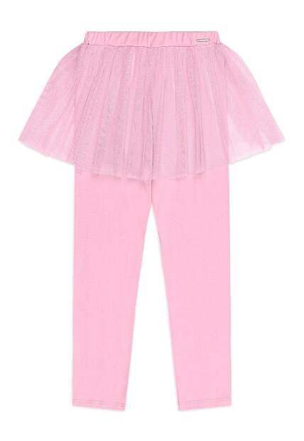 Calça Legging Saia Tule Glitter Quimby