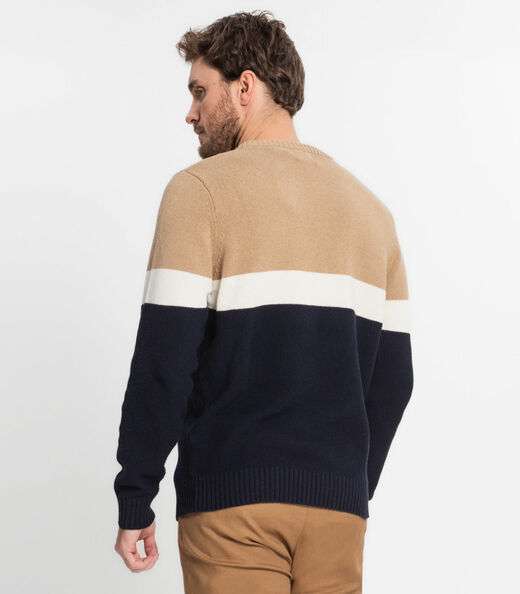 Suéter Masculino Em Tricot Diametro Azul