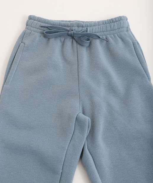 Calça Infantil Jogger Moletom Marisa Tam 1 a 3 Azul
