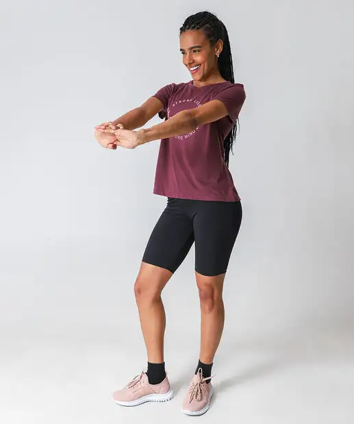 Blusa Feminina Fitness Estampada Marisa Roxo