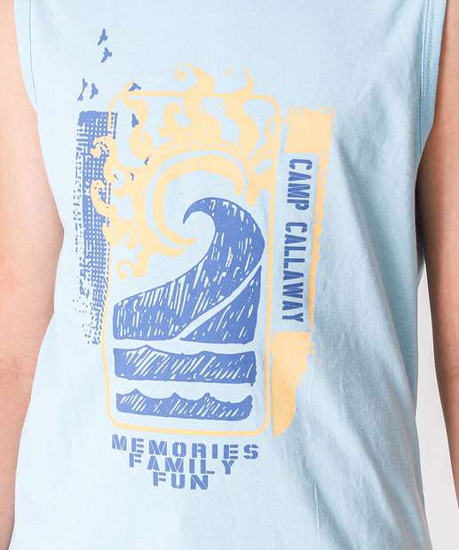 Regata Juvenil Estampada MR Tam 10 a 16 Azul