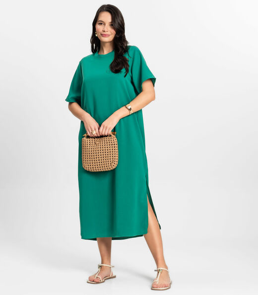 Vestido Feminino Midi em Twill Cey Rovitex Verde